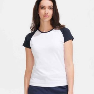 11195 SOL'S Ladies Milky Contrast Baseball T-Shirt