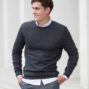 Henbury Lightweight Cotton/Acrylic Crew Neck Sweater - H725