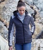 T9611 Tee Jays Ladies Crossover Hooded Padded Outdoor Jacket