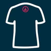 Nape-Selected logo placement on dark T-shirt