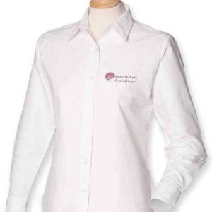 Grey Matters H511 Ladies Long Sleeve Oxford Shirt - White