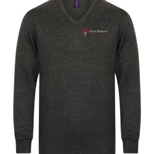 Grey Matters H720 Mens Lightweight V Neck Sweater - Grey Marl