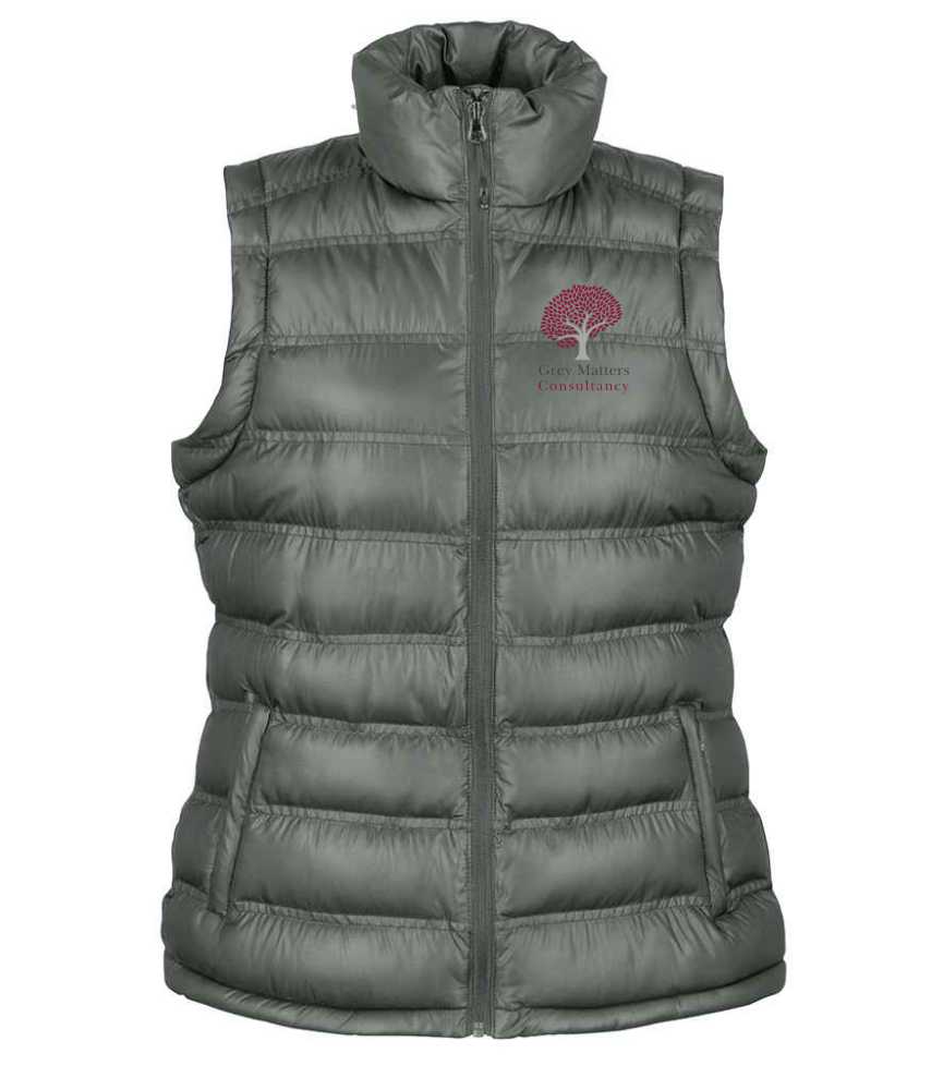 Grey Matters RS193F Ladies Padded Gilet - Frost Grey Grey Matters RS193F Ladies Padded Gilet - Frost Grey
