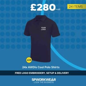 24x AWDis Cool Polo Shirt Event Staff Bundle - Winter