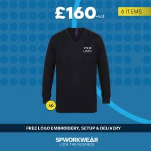 6x Henbury V Neck Sweater Event Staff Bundle - Winter