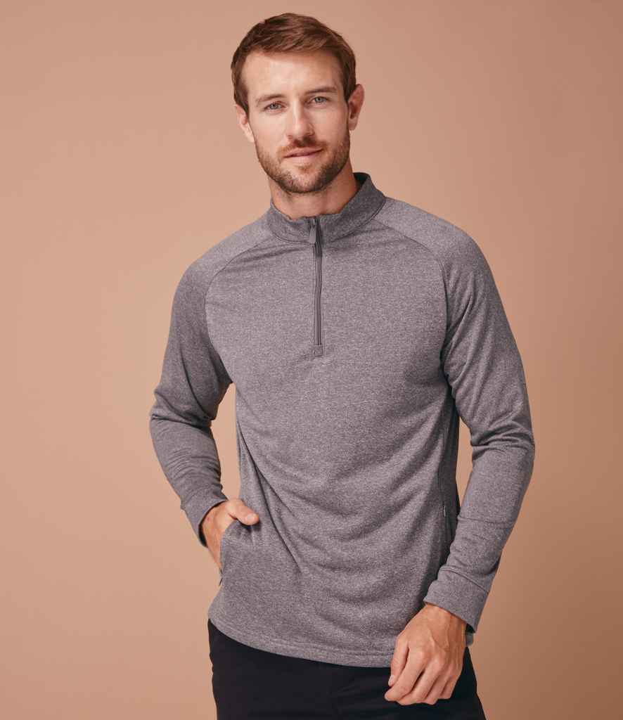 H862 Henbury Zip Neck Wicking Top