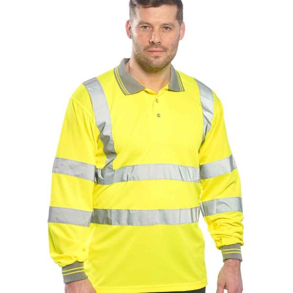 PW059 Portwest Hi-Vis Long Sleeve Polo Shirt