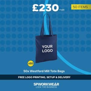 50x Westford Mill Tote Bag Event Giveaways Bundle - Winter