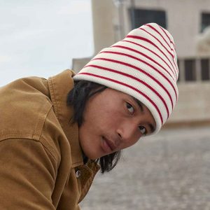 BB39R Beechfield Original Deep Cuffed Striped Beanie