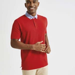 Asquith & Fox Men's chambray button-down collar polo - AQ007