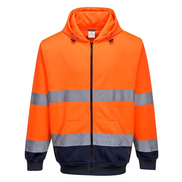 Portwest Hi-Vis Contrast Zipped Hoodie - B317