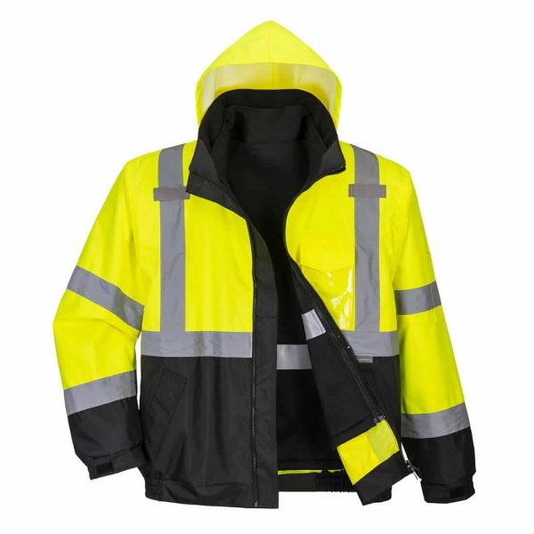 Portwest Hi-Vis 3-in-1 Contrast Premium Bomber Jacket  - S365