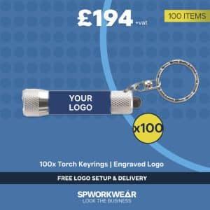 100x Engraved Torch Keyrings