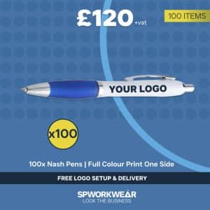 100x Nash Printed Pens