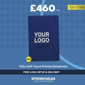 100x A5 Soft Touch Notebooks - Printed