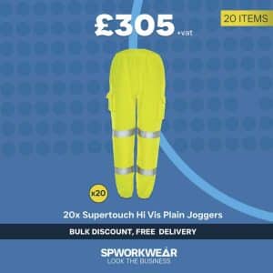 25 x Supertouch Hi Vis Jogging Bottoms Bundle - Unbranded