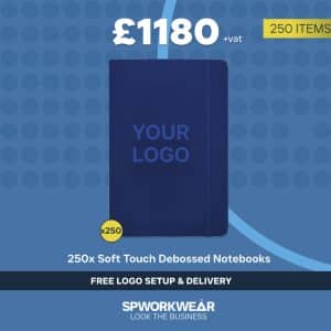 250x A5 Soft Touch Notebooks - Debossed