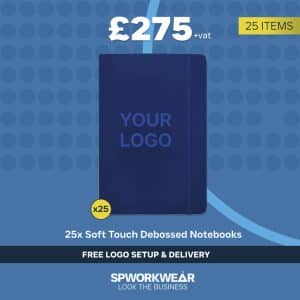 25x A5 Soft Touch Notebooks - Debossed