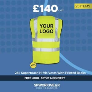 25 x Supertouch Hi Vis Vest Back Logo Bundle