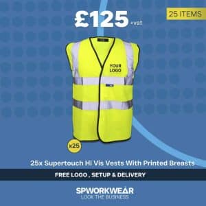 25 x Supertouch Hi Vis Vest Breast Logo Bundle