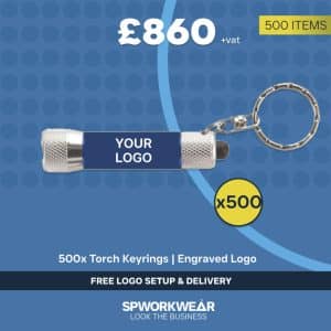 500x Engraved Torch Keyrings