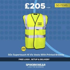 50 x Supertouch Hi Vis Vest Breast Logo Bundle