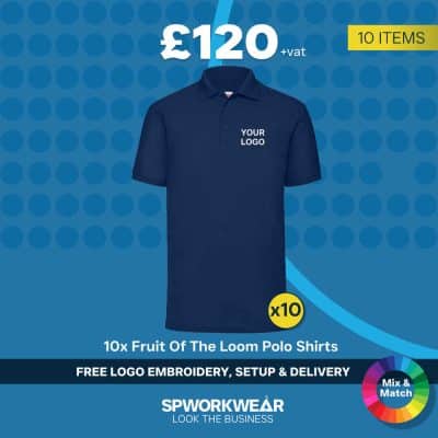 10x Fruit Of The Loom Polo Shirt Bundle - Winter