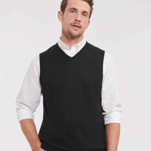 Russell Sleeveless Cotton/Acrylic V Neck Sweater - 716M