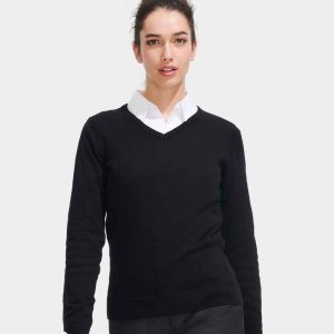SOLs Ladies Galaxy Cotton/Acrylic V Neck Sweater - 90010