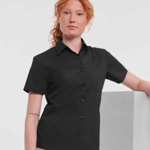 Russell Ladies Poplin Short Sleeve Shirt - 935F