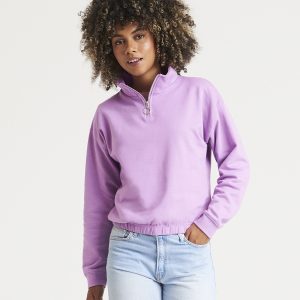 AWDis Ladies Cropped 1/4 Zip Sweatshirt - JH037