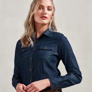 Premier Ladies Jeans Stitch Denim Shirt - PR322