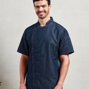 Premier Short Sleeve Zipped Chefs Jacket - PR906