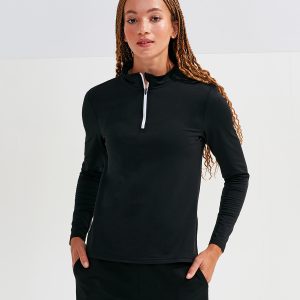 Women’s TriDri® recycled long sleeve brushed back ¼ zip top - TR121