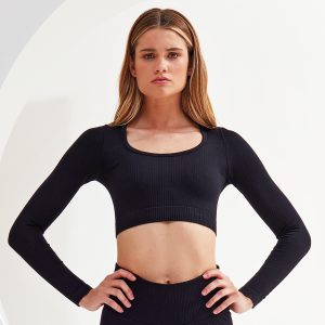 Women’s TriDri® ribbed seamless '3D Fit' crop top - TR224