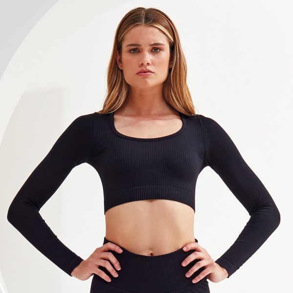 Women’s TriDri® ribbed seamless '3D Fit' crop top - TR224