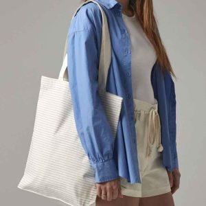 Westford Mill Striped Organic Cotton Tote Bag - W251