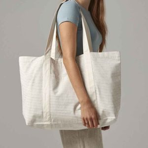 Westford Mill Striped Organic Cotton Shopper - W255