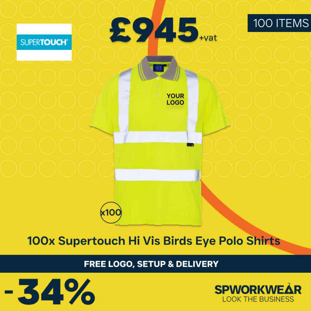 100x Supertouch Hi Vis Bird Eye Polo Shirt Bundle - Summer 100x Supertouch Hi Vis Bird Eye Polo Shirt Bundle - Summer