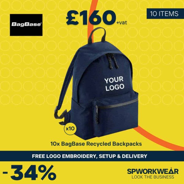 10x BagBase Recycled Backpack Bundle - Summer