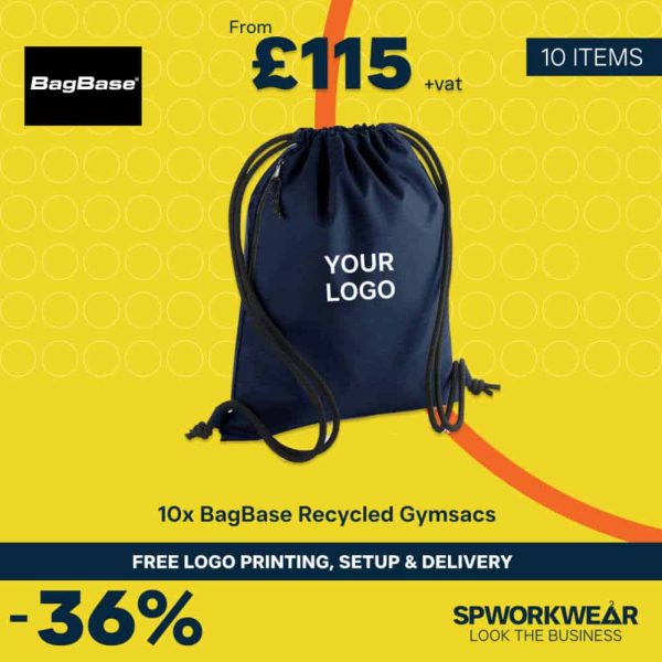 10x BagBase Recycled Gymsac Bundle - Summer