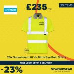 20x Supertouch Hi Vis Bird Eye Polo Shirt Bundle - Summer