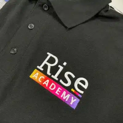 Logo embroidery on a workwear garment