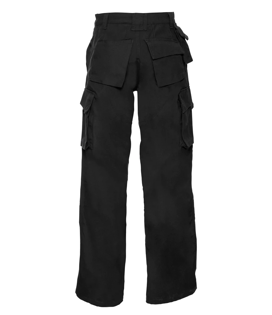 Russell Heavy Duty Work Trousers in Black, back