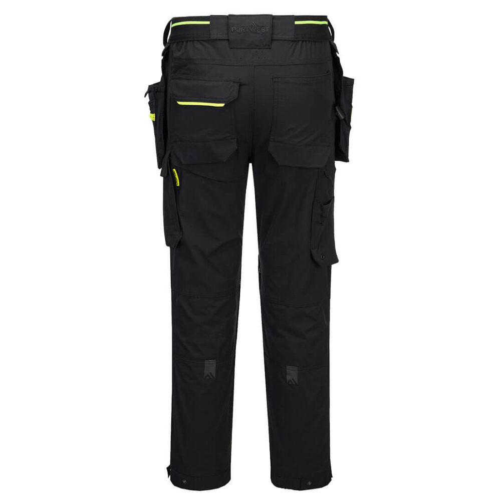 Portwest EV4 Lightweight Detachable Holster Trousers in Black, back
