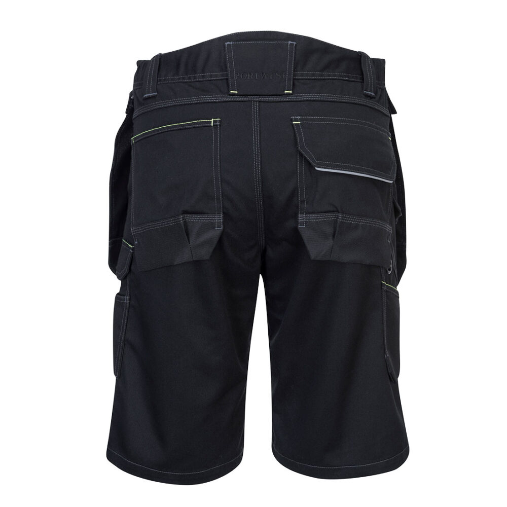 Portwest PW3 Holster Work Shorts in Black, back