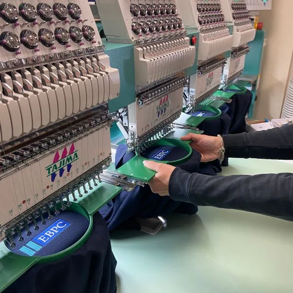 One of our embroidery machines stitching a logo in Maidenhead