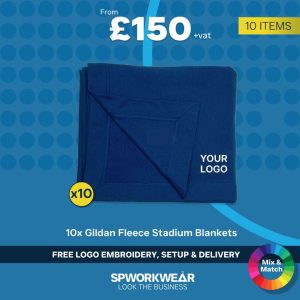10x Gildan Fleece Stadium Blanket Event Giveaways Bundle - Winter