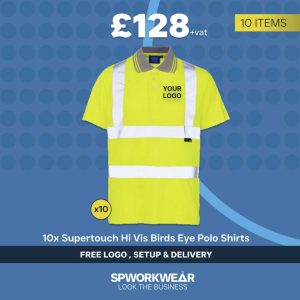 10x Supertouch Hi Vis Bird Eye Polo Shirt Bundle - Winter