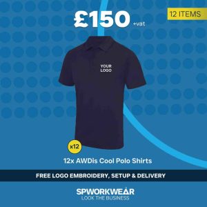 12x AWDis Cool Polo Shirt Event Staff Bundle - Winter